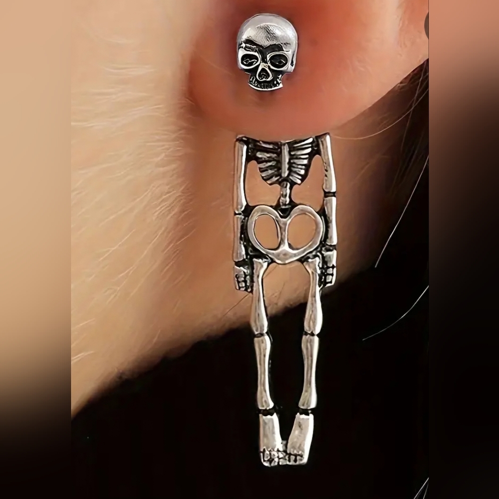 Silver Skeleton Earrings